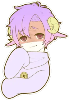 😈 动漫, Q版, 粉彩, 可爱, 绵羊, 角色 whatsapp sticker