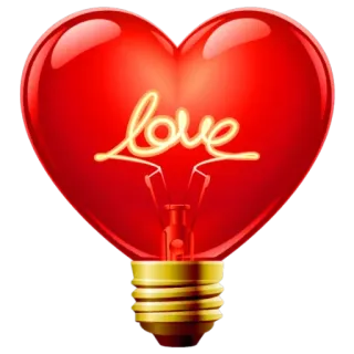 ❤️ Love сердце, любовь, лампочка, красный telegram sticker