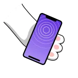 📱 cat paw, phone, mobile, animal hand, digital, cartoon telegram sticker