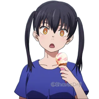 🍭 @SharesDrift anime, ragazza, gelato, personaggio, cartone animato telegram sticker