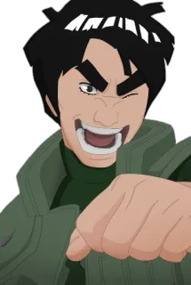 😃 Might Guy Naruto ไมท์ ไก, นารูโตะ, อนิเมะ, กำปั้น, ตัวละคร telegram sticker