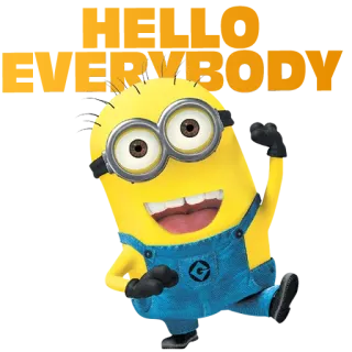 😰 Minion Despicable Me Everybody Миньон, Гадкий я, Мультфильм, Анимация, Фильм, Желтый, Персонаж telegram sticker