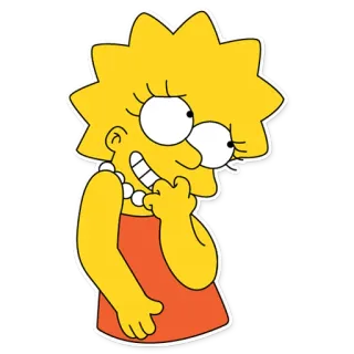 😅 Lisa Simpson The Simpsons Lisa Simpson, Los Simpson, dibujos animados, personaje, animado, amarillo whatsapp sticker