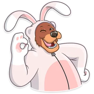 👌 perro, conejo, disfraz, animal, lindo, personaje, dibujos animados whatsapp sticker
