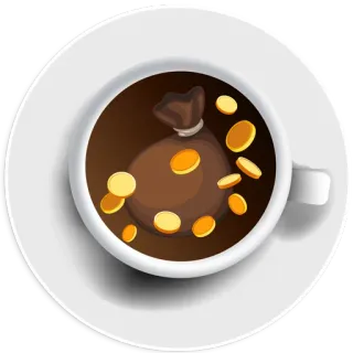 🤑 coffee, money, coins, finance, bag, investment, wealth telegram sticker