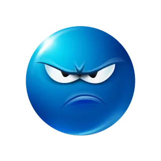 😡 arrabbiato, emoji, blu, faccia, umore telegram sticker