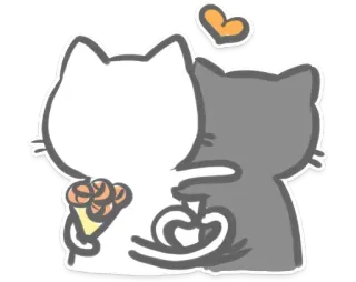 🌹 koty, miłość, przytulanie, zwierzę, słodkie, naklejka telegram sticker