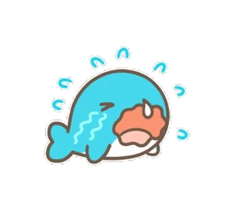🐳 고래, 울음, 슬픈, 카와이, 귀여운, 만화, 스티커 telegram sticker