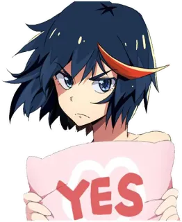 🆗 YES Anime, Postać, Tak, Pozytywny telegram sticker