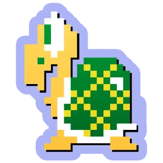🐢 Koopa Troopa Super Mario Bros. Koopa Troopa, Super Mario Bros, Nintendo, Tortue, Jeu vidéo, Pixel art telegram sticker