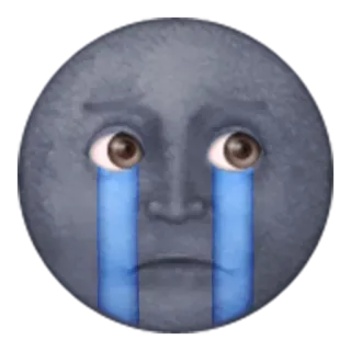 😭 triste, piangere, emoji, lacrime, luna, faccia telegram sticker