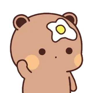 🐻 beruang, kartun, lucu, telur, makanan, binatang telegram sticker