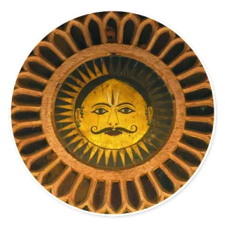 🌞 sun face, indian art, sun, face, mustache, ornate telegram sticker