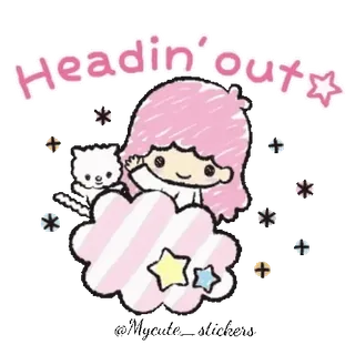 💫 Headin' out kawaii, lindo, dibujos animados, personaje, de salida telegram sticker