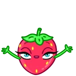 👍 fragola, cartone animato, dito medio, atteggiamento, maleducato, offensivo telegram sticker