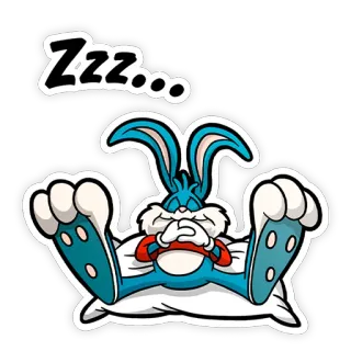 😴 Zzz... lapin, dormir, dessin animé, zzz, fatigué, sieste telegram sticker