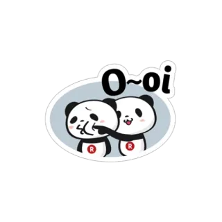 👈 O~oi パンダ, 漫画, かわいい, あいさつ, 動物 telegram sticker