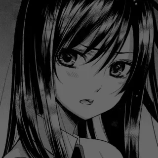 🖤 Anime, Ragazza, Manga, Cartone animato, Ritratto, Donna telegram sticker