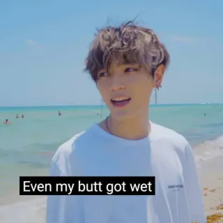 🍑 Even my butt got wet Strand, Wasser, nass, Person, Sand telegram sticker