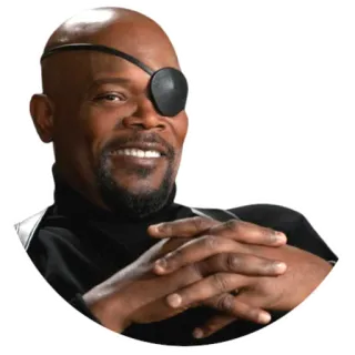 😂 Nick Fury Nick Fury, Marvel, Samuel L. Jackson, eye patch, agent, director, SHIELD telegram sticker