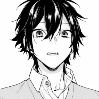 ❤ Anime, Manga, schwarze Haare, überrascht, besorgt, emotional telegram sticker