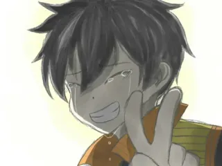 🥲 anime, llorando, chico, paz, alegre telegram sticker