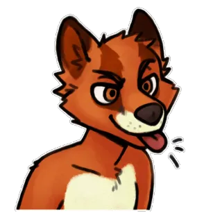 😜 raposa, animal, desenho animado, furry whatsapp sticker