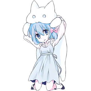 😕 Anime Mädchen, niedlich, kawaii, Cartoon, Illustration, Sticker, Manga, Kunst telegram sticker