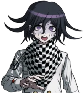 😰 Kokichi Oma Danganronpa Anime, Sueur, Effrayé, Personnage, Kokichi Oma, Danganronpa whatsapp sticker