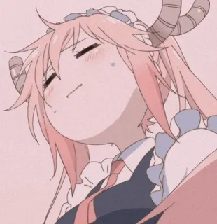 🐉 Tohru Miss Kobayashi's Dragon Maid anime, dragon, maid, kawaii, cute, pink hair telegram sticker