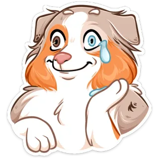 ⏺ собака, милый, плачущий, эмоция, животное, мультфильм telegram sticker