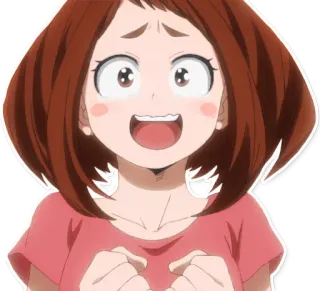 😍 Ochaco Uraraka My Hero Academia anime, ochaco uraraka, my hero academia, excited, happy telegram sticker