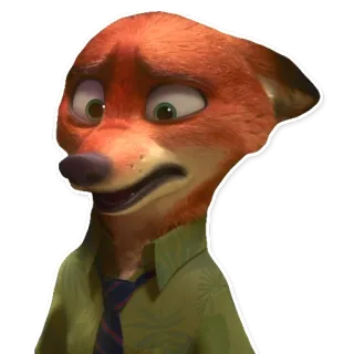 😕 Nick Wilde Zootopia zorro, zootopia, nick wilde, dibujos animados, animal, personaje telegram sticker