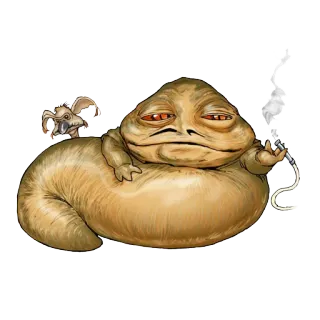😐 Jabba the Hutt Star Wars star wars, jabba, hutt, smoking, alien telegram sticker