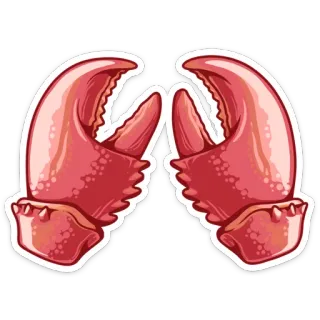 🦀 Krabbenbeine, Meeresfrüchte, Meerestier, Krallen, Cartoonartig, Hummerkrallen, Krabbe telegram sticker