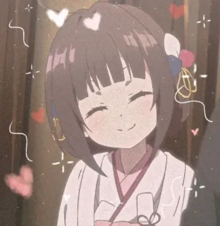 💗 chica anime, lindo, kawaii, corazones, brillos telegram sticker