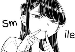🙂 Komi Shouko Komi Can't Communicate Smile Anime, Mangá, Komi can't communicate, Sorriso, Fofo, Personagem whatsapp sticker