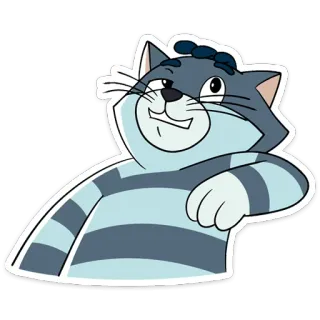 😤 gato, desenho animado, adesivo, camisa listrada, amigável telegram sticker