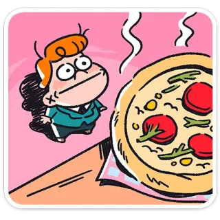 🍕 Kartun, Pizza, Makanan, Karakter, Memasak telegram sticker