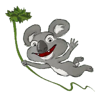 👋 koala, animal, cartoon, cute, marsupial, australia telegram sticker