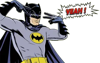 ✌ Batman YEAH! Бэтмен, Супергерой, Комиксы, DC Comics, Мультфильм whatsapp sticker