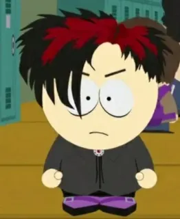 🖕 Pete Thelman South Park south park, goth kid, pete thelman, animiert, zeichentrick, comedy central telegram sticker