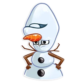 🤨 Olaf Frozen 雪だるま, 漫画, ディズニー, 映画キャラクター telegram sticker