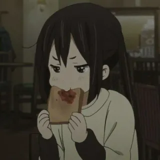 🥪 anime, girl, eating, toast, cartoon telegram sticker