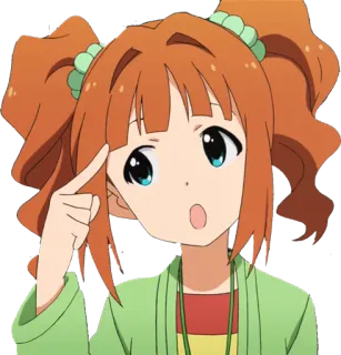 😓 Anime, Cartone animato, Ragazza, Pensando, Espressione telegram sticker