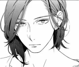 😐 anime, manga, man, portrait, face, artwork telegram sticker