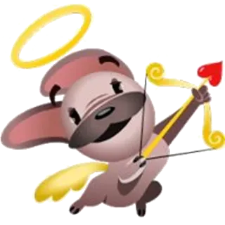 ❤ cupido, anjo, amor, coração, arco, flecha telegram sticker