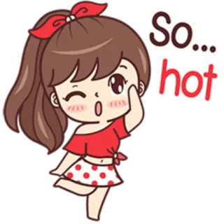 😻 So... hot 귀여운, 만화, 소녀, 섹시한, 요염한, 귀여운 whatsapp sticker
