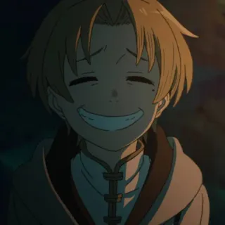 😈 anime, jongen, glimlachend, personage, schattig telegram sticker