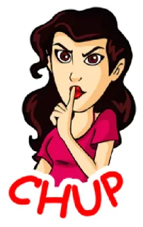 ☝ CHUP silenzio, shhh, zitto, calma, cartone animato whatsapp sticker